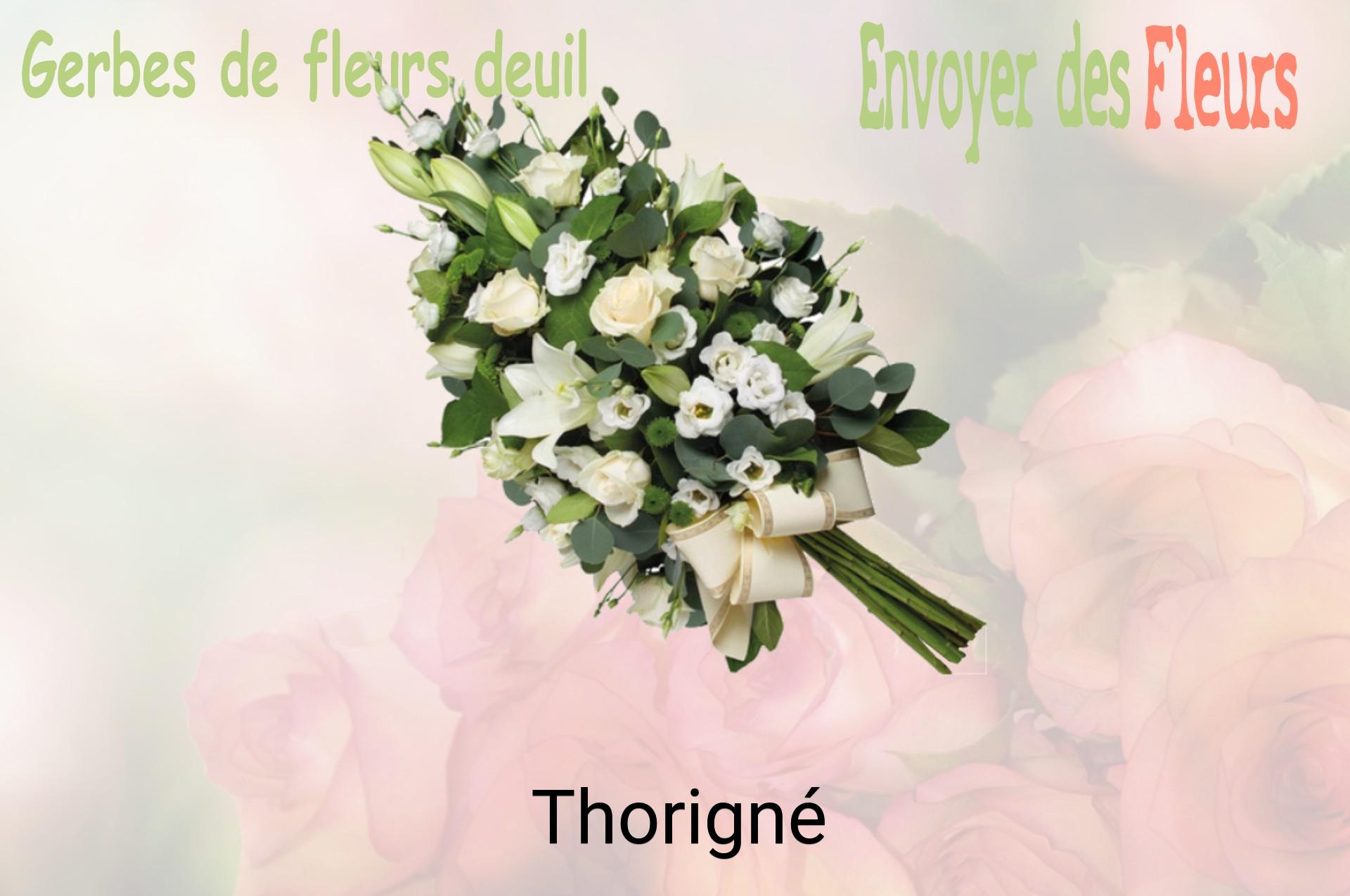 Gerbe de fleurs de deuil livrée à Thorigné